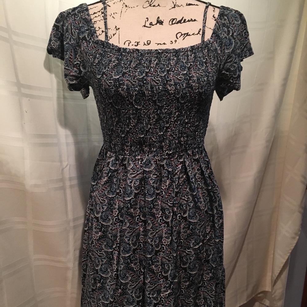 Pretty off the shoulder paisley dress